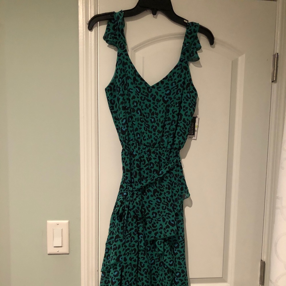 INC green leopard print dress